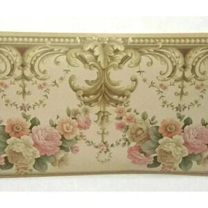 Vintage Sunworthy Flowered Brown Pink Wallpaper Border JC3800B New ~ 2 Rolls